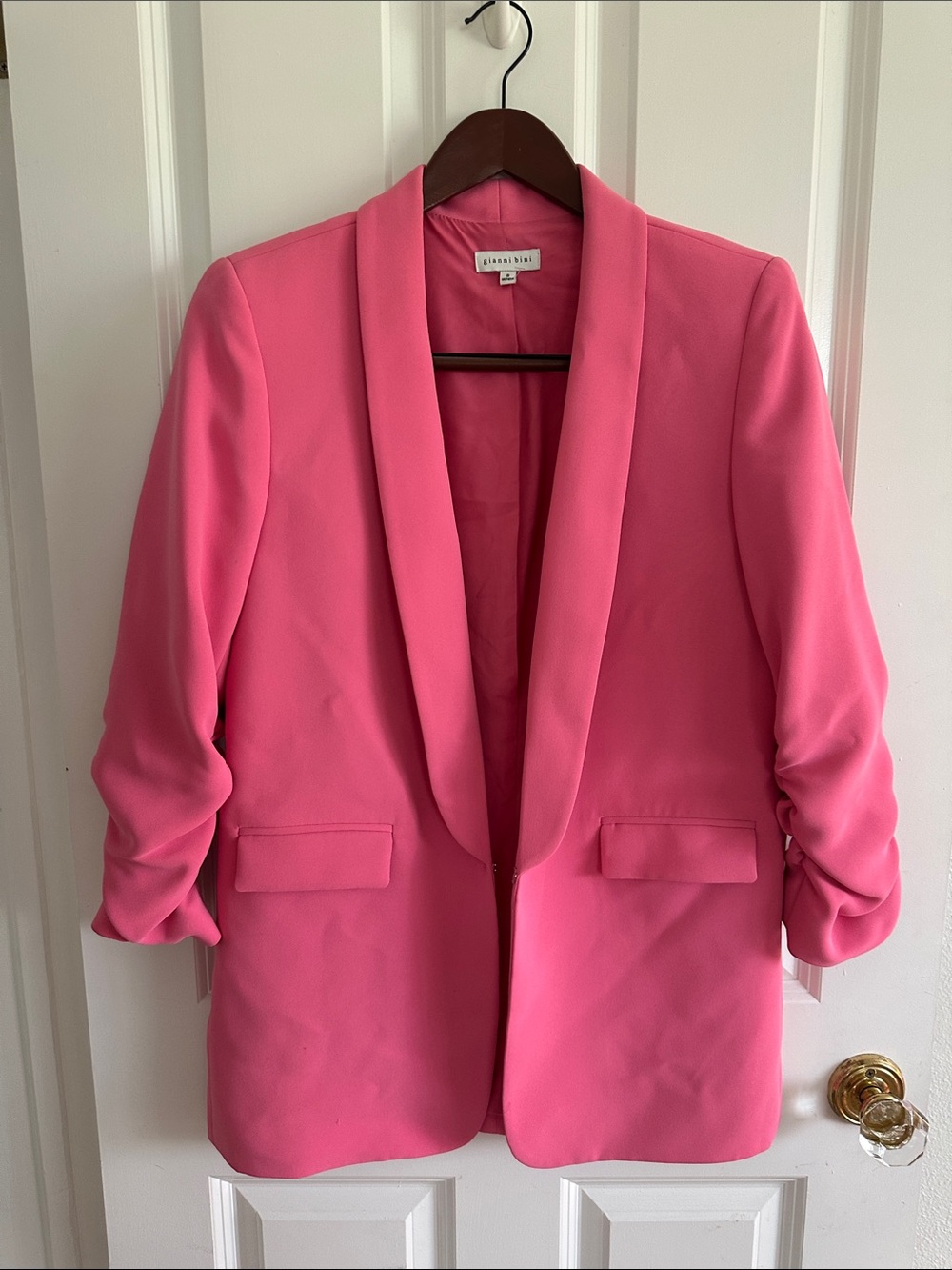 Pretty Pink 3/4 Sleeve Blazer